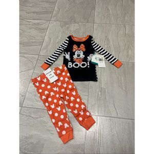 Disney Minnie Mouse Boo Halloween 2pc Jammy Set Girls Size 0-3 Month NEW